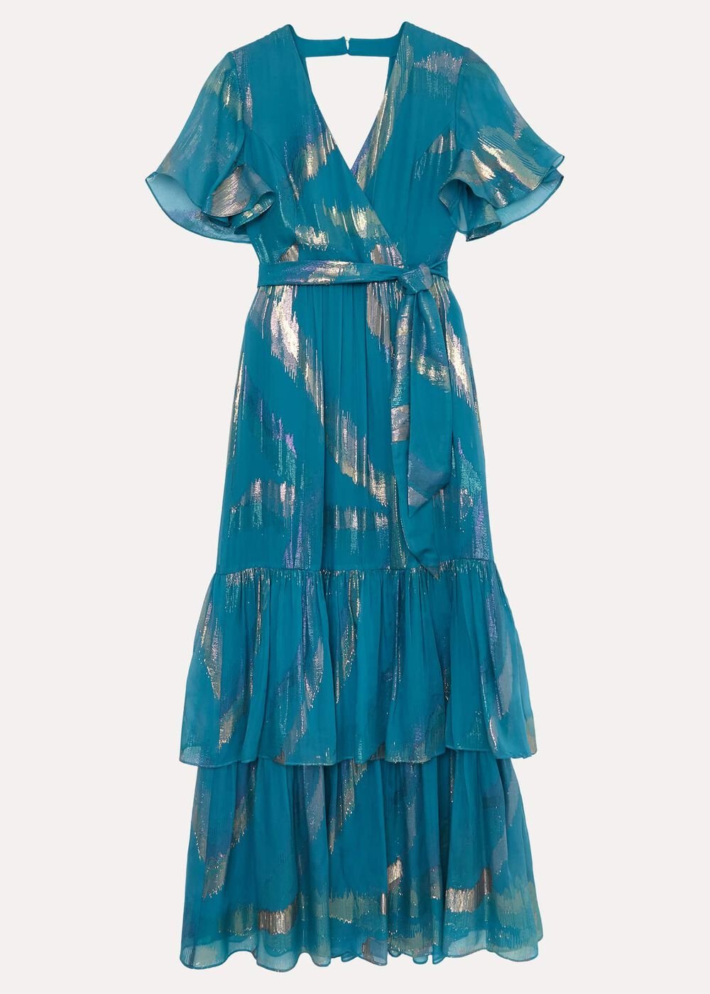 Petite Charissa Silk Maxi Dress - Blue