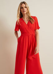 Kendall Pleat Jumpsuit - Orange