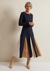 Paula Navy Midi Dress - Navy