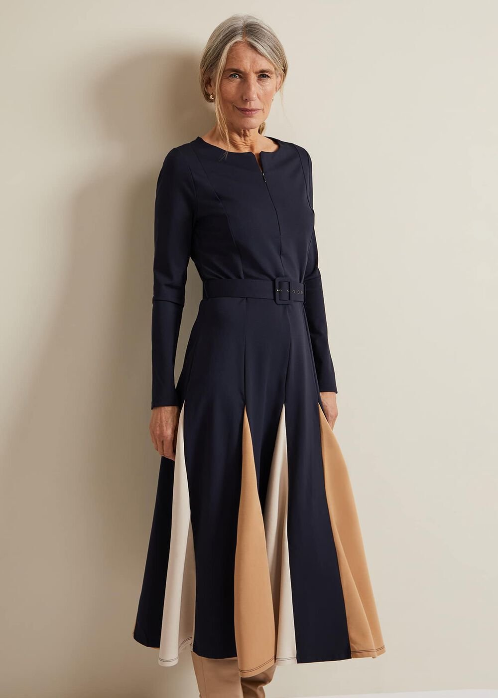 Paula Navy Midi Dress - Navy