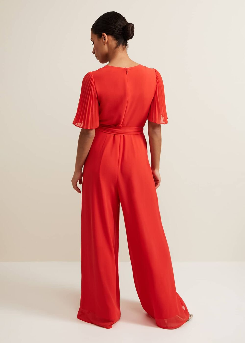Petite Kendall Pleat Jumpsuit - Orange