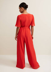 Petite Kendall Pleat Jumpsuit - Orange