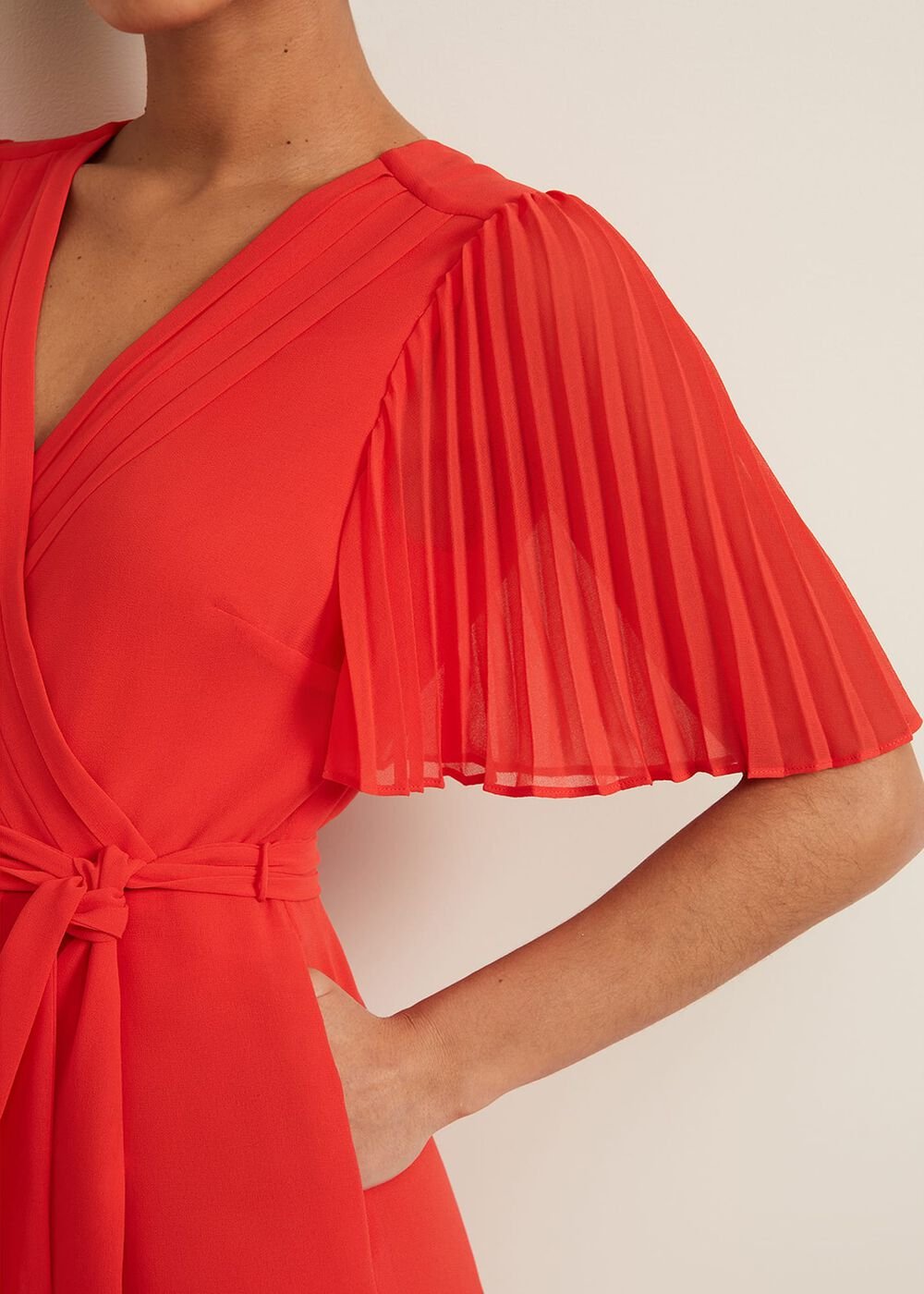 Petite Kendall Pleat Jumpsuit - Orange