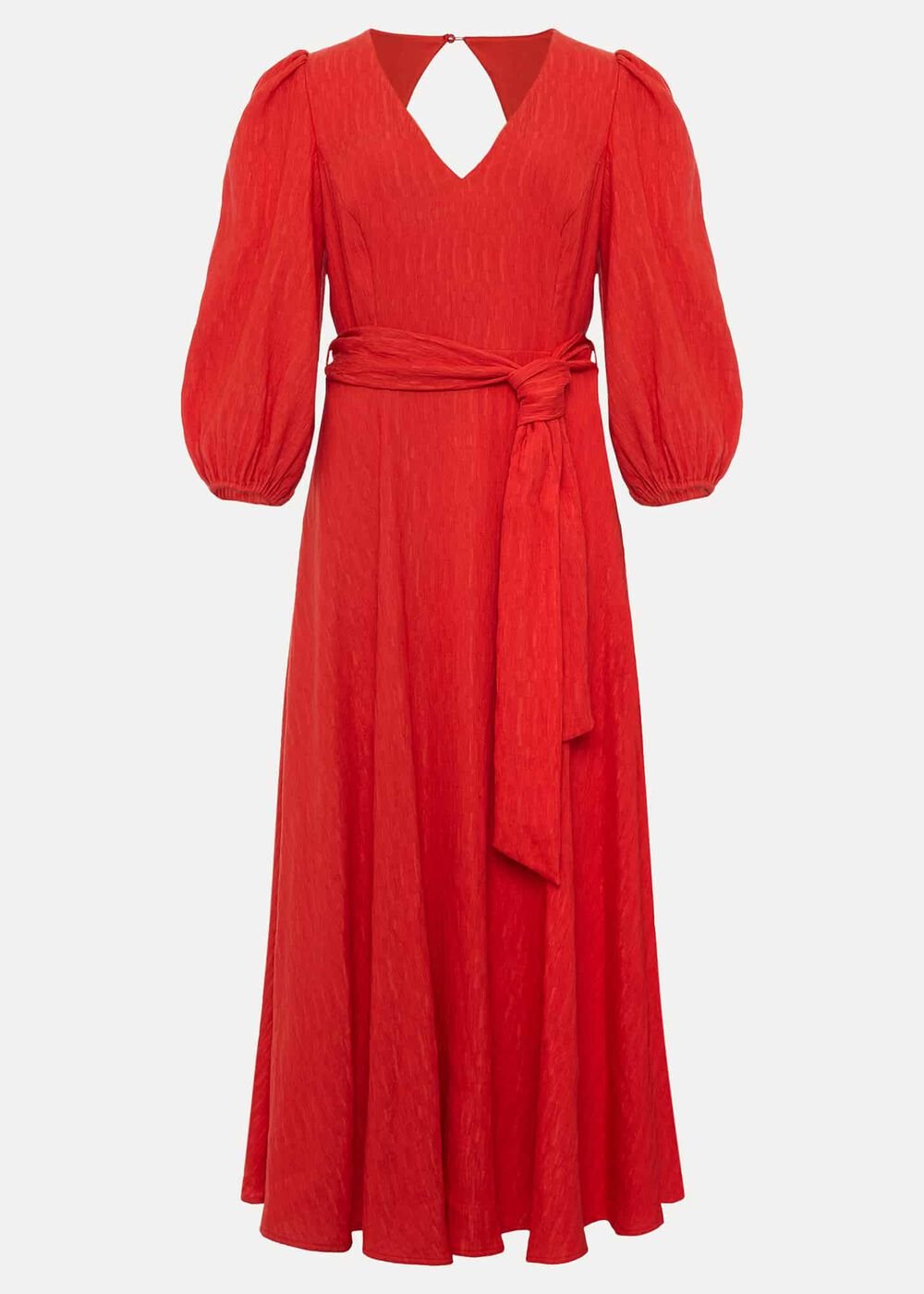 Petite Marilyn Puff Sleeve Midi Dress - Orange
