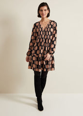 Penele Spot Swing Dress - Black/Multi