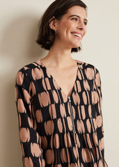 Penele Spot Swing Dress - Black/Multi