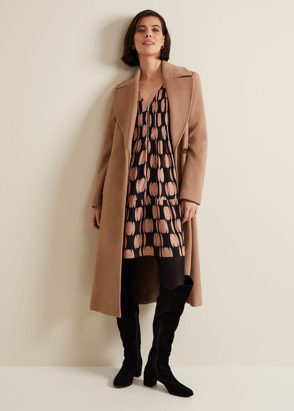 Penele Spot Swing Dress - Black/Multi