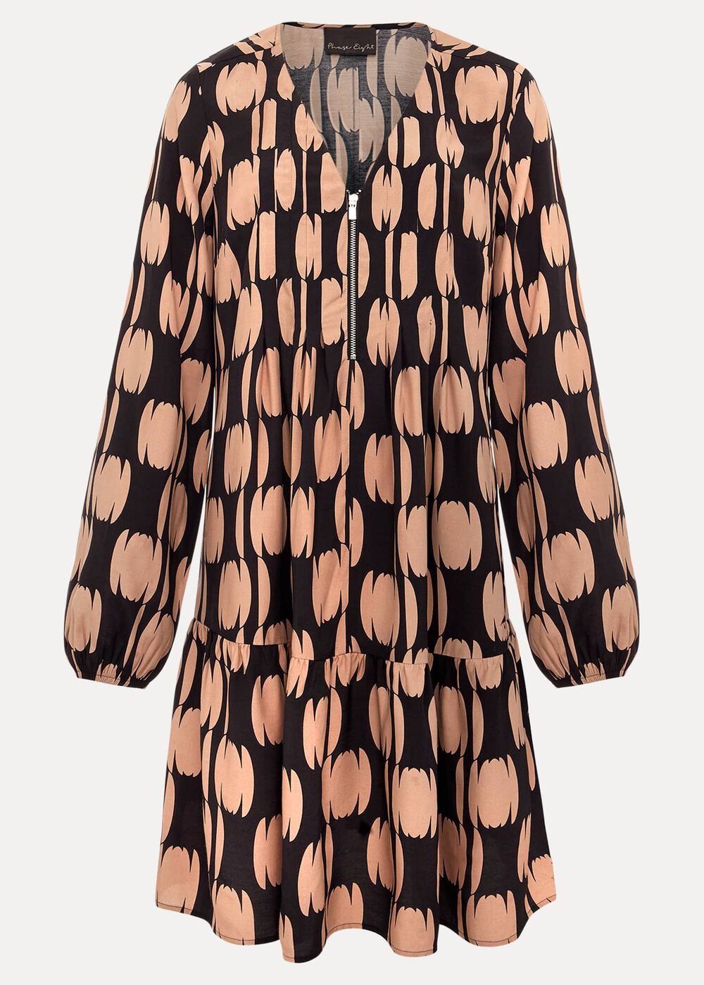 Penele Spot Swing Dress - Black/Multi