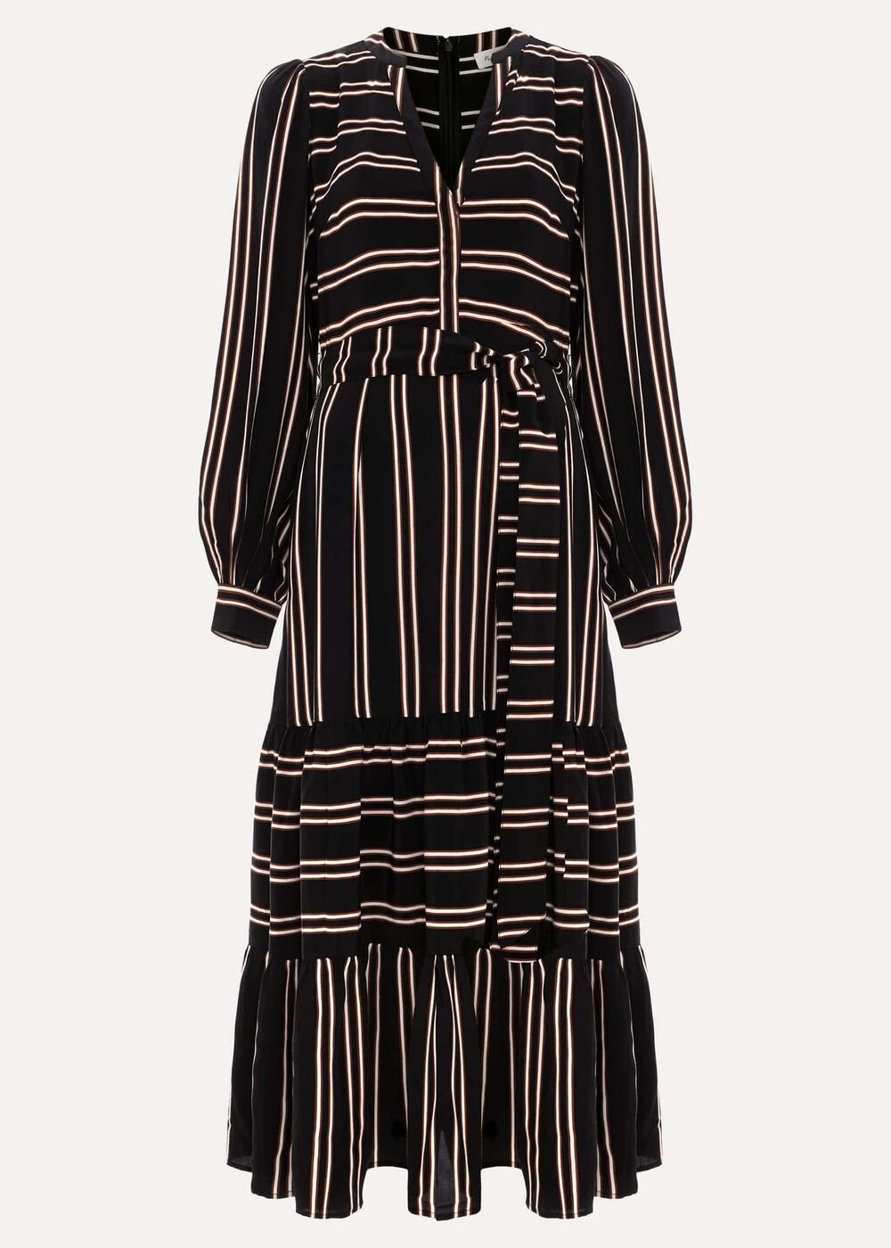 Laura Stripe Midaxi Dress - Black/Multi