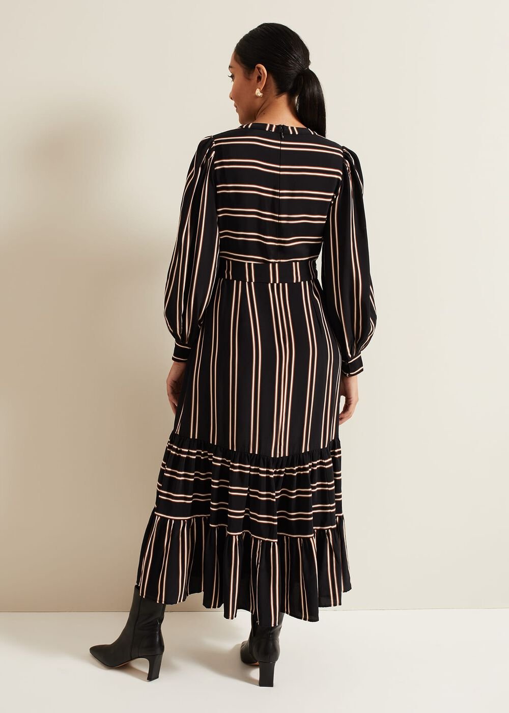 Petite Laura Midaxi Dress - Black/Multi