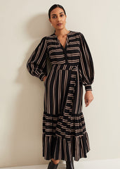 Petite Laura Midaxi Dress - Black/Multi