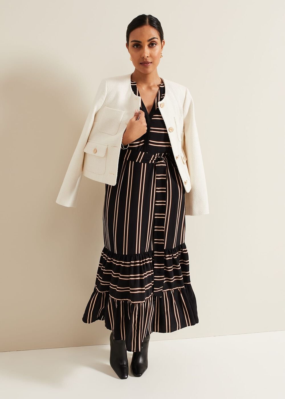 Petite Laura Midaxi Dress - Black/Multi