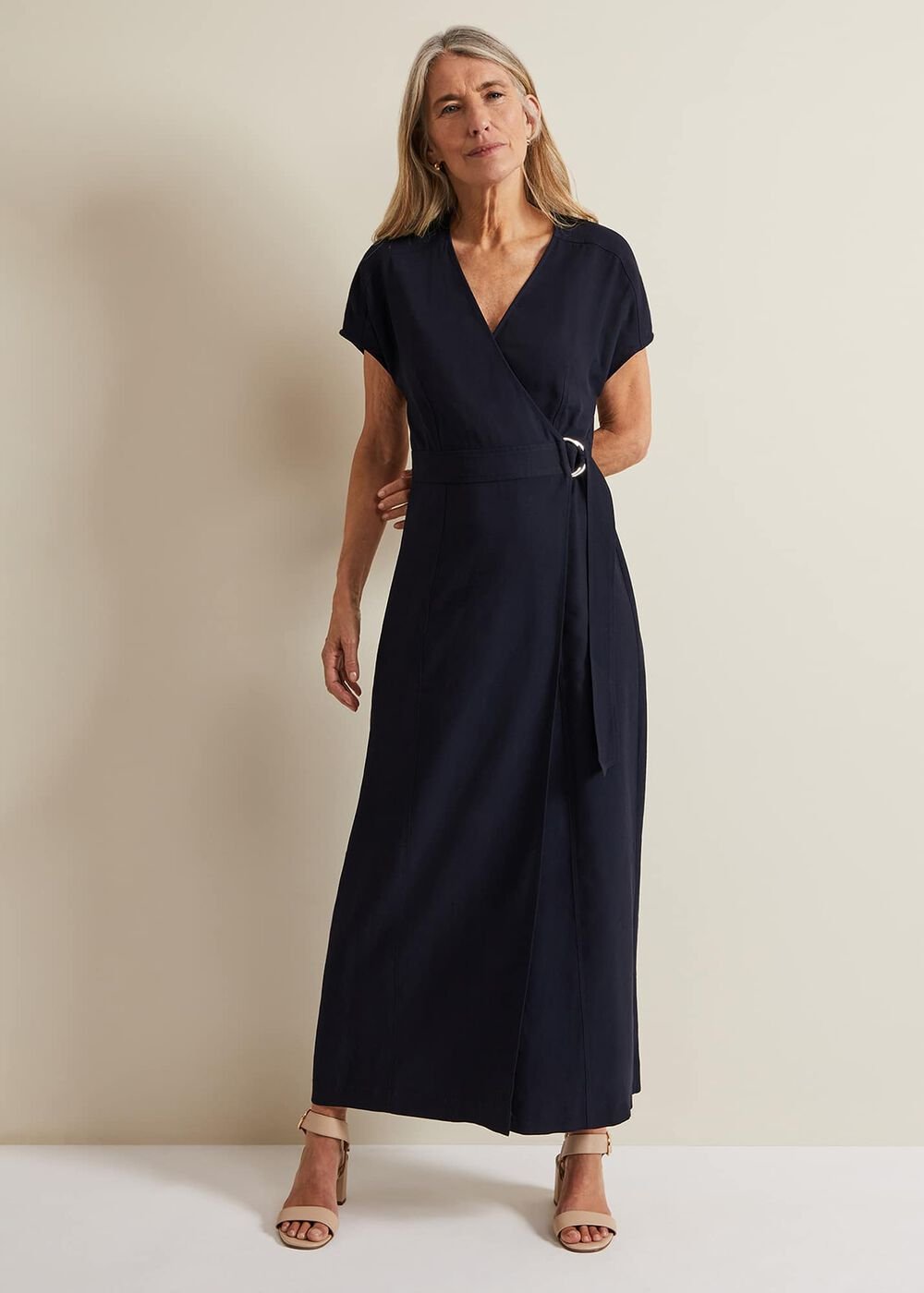 Liv Wrap Midi Dress - Navy