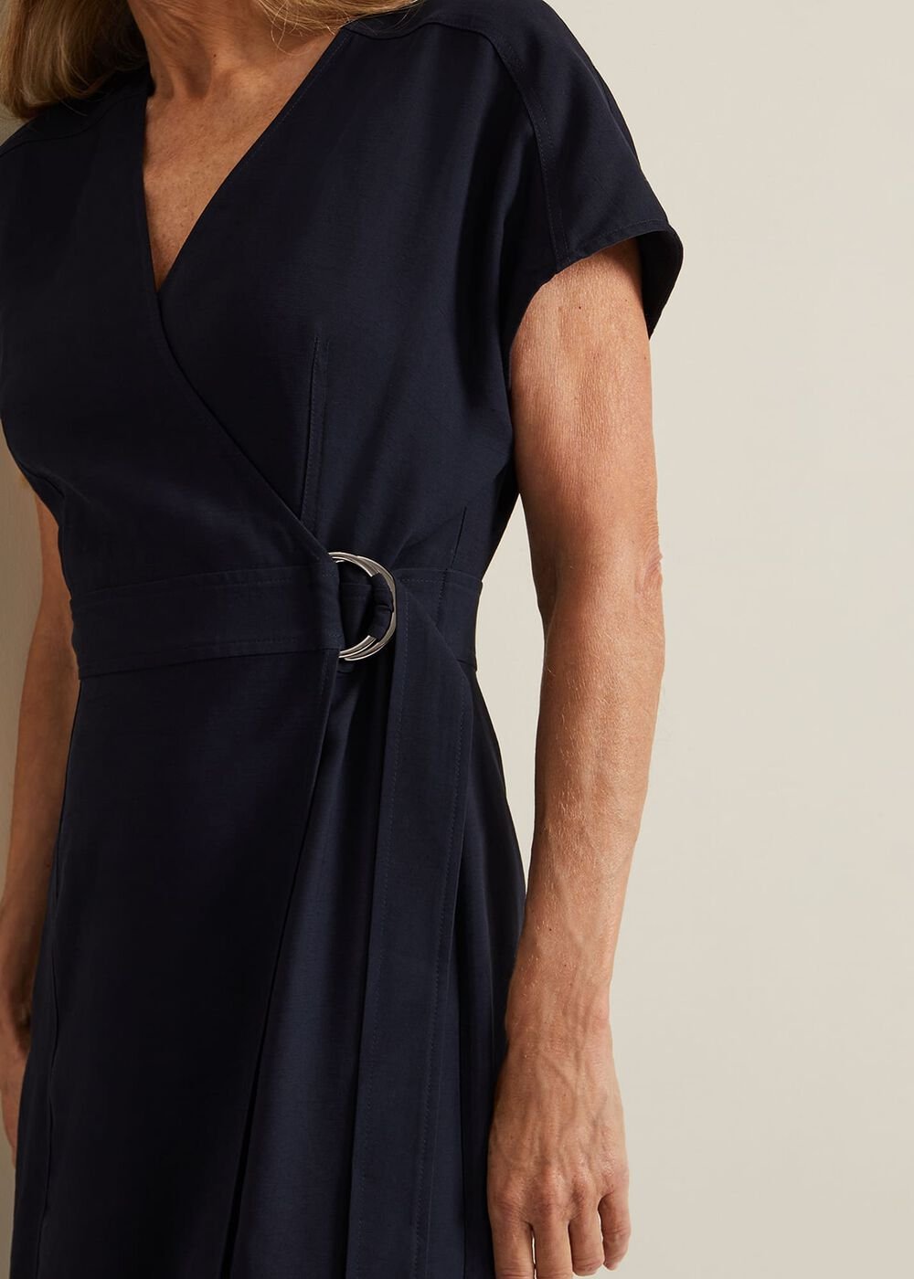 Liv Wrap Midi Dress - Navy