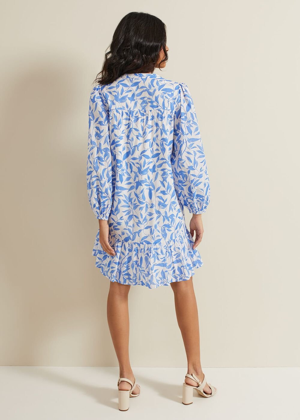 Hermoine Cotton Swing Dress - Blue