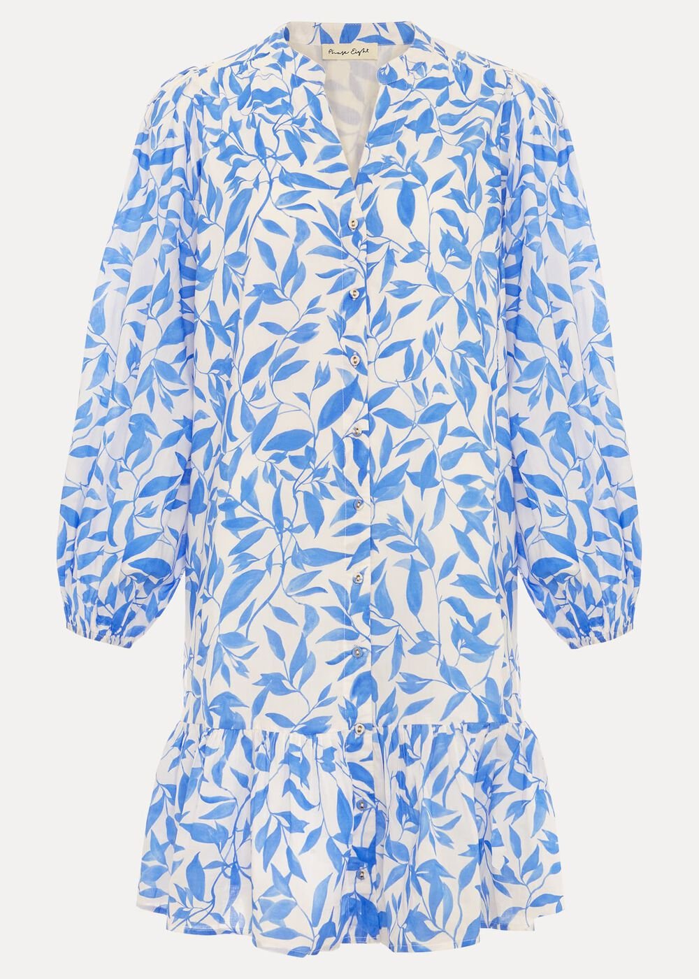 Hermoine Cotton Swing Dress - Blue
