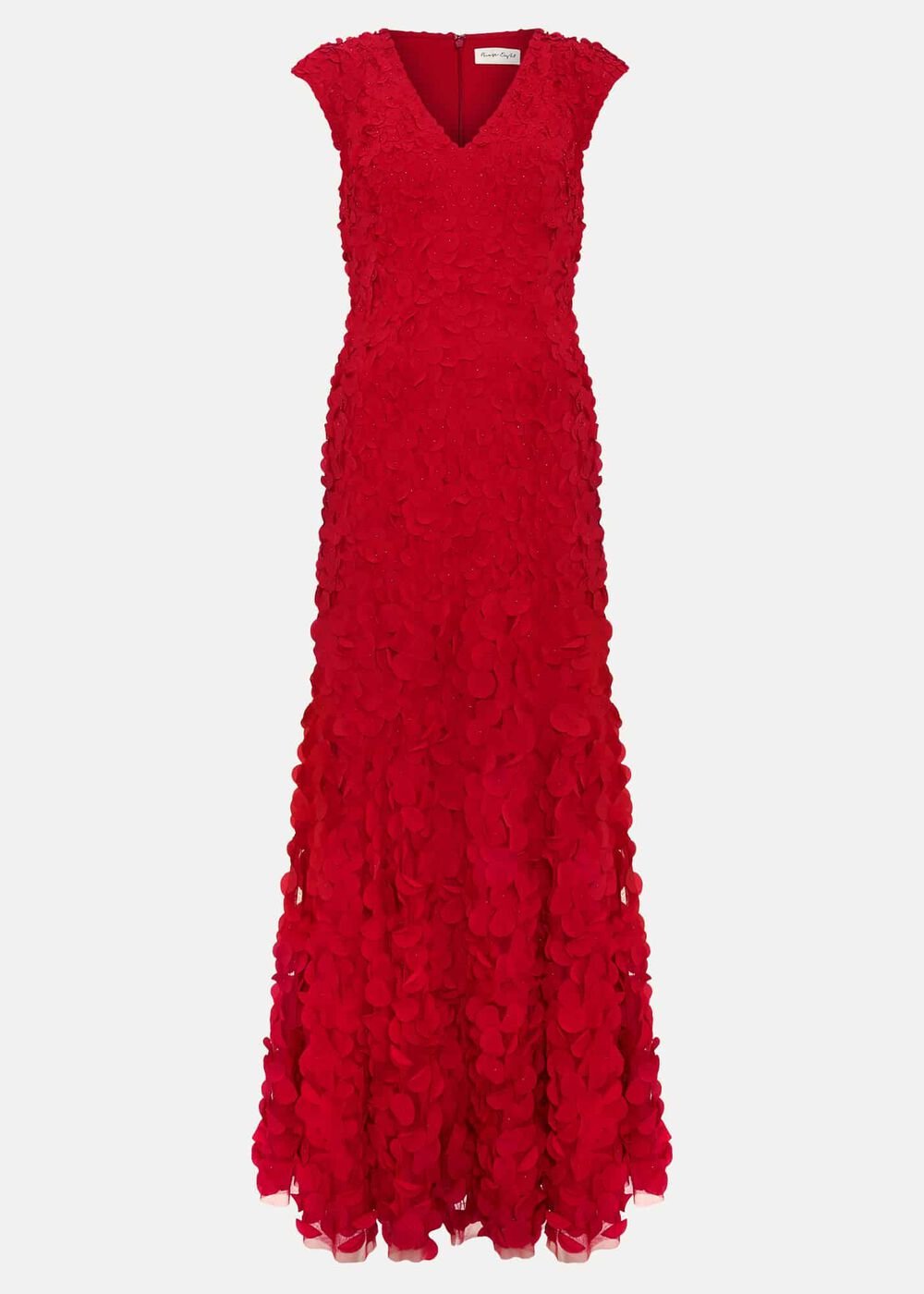 Charlene Ruffle Maxi Dress - Red