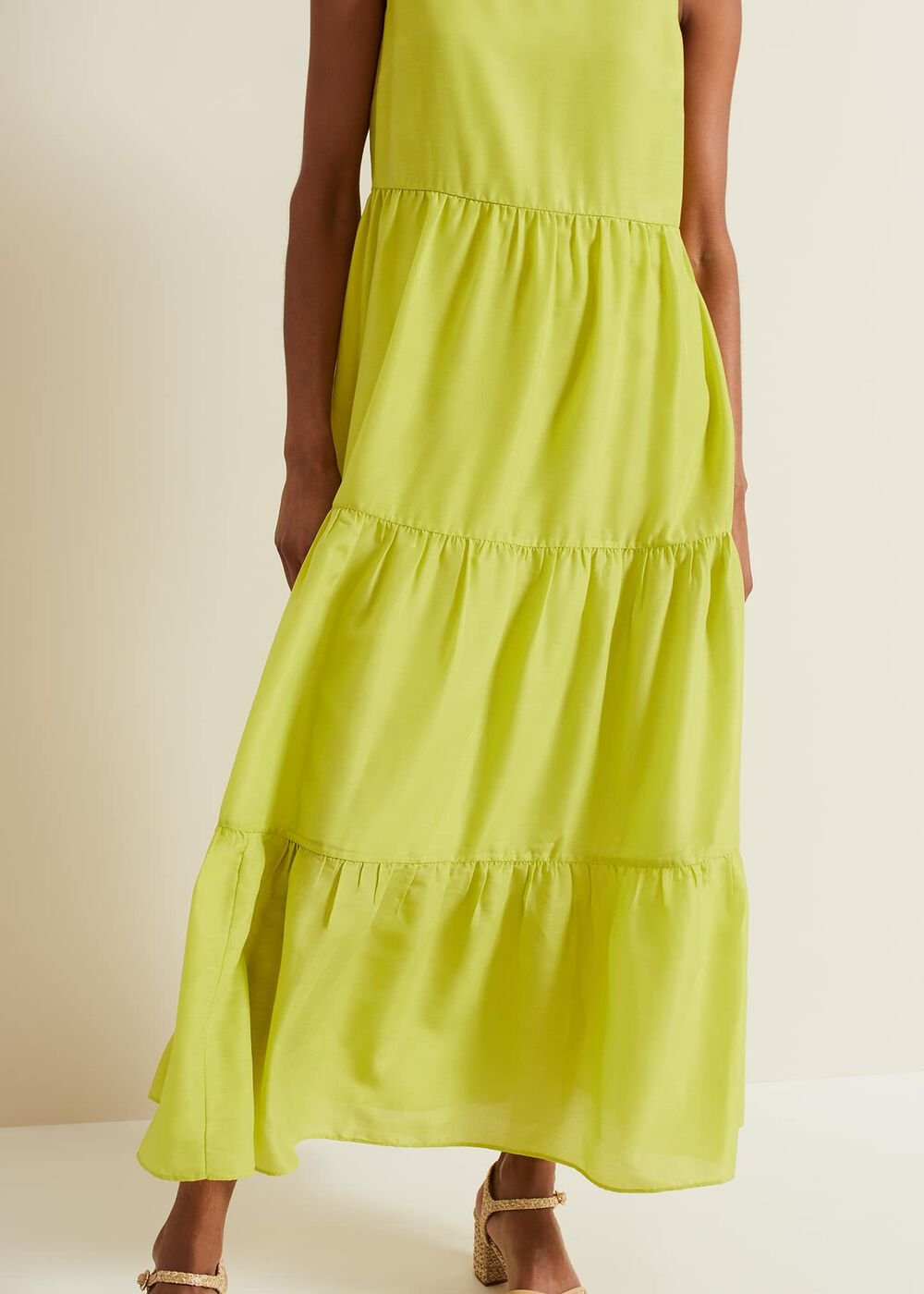 Sara Tiered Maxi Dress - Lime