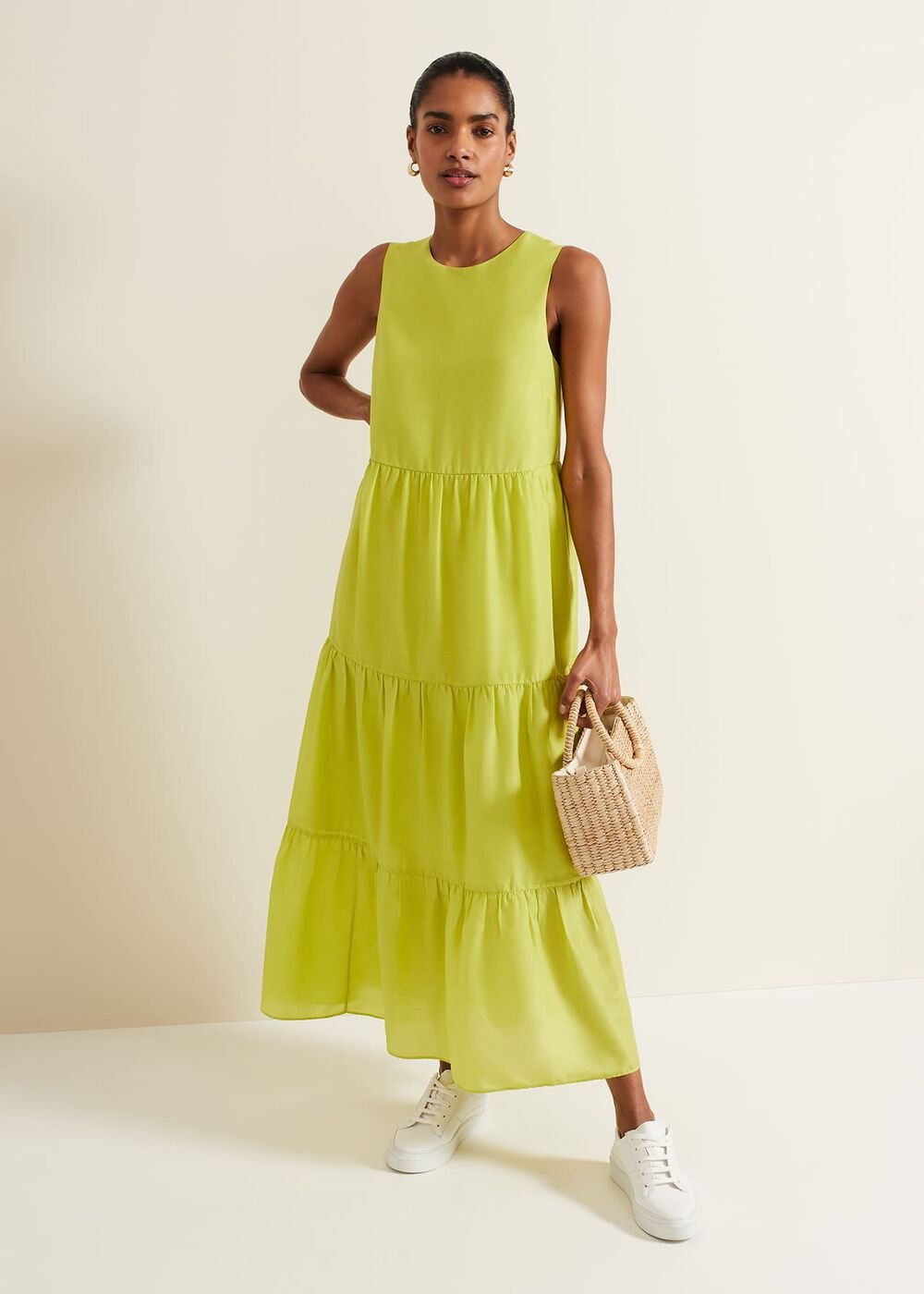 Sara Tiered Maxi Dress - Lime