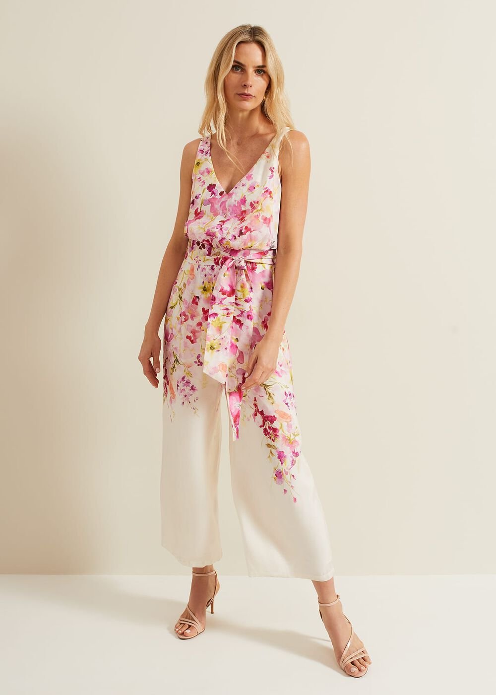 Ethel Floral Wide Leg Jumpsuit - Multi-Coloured