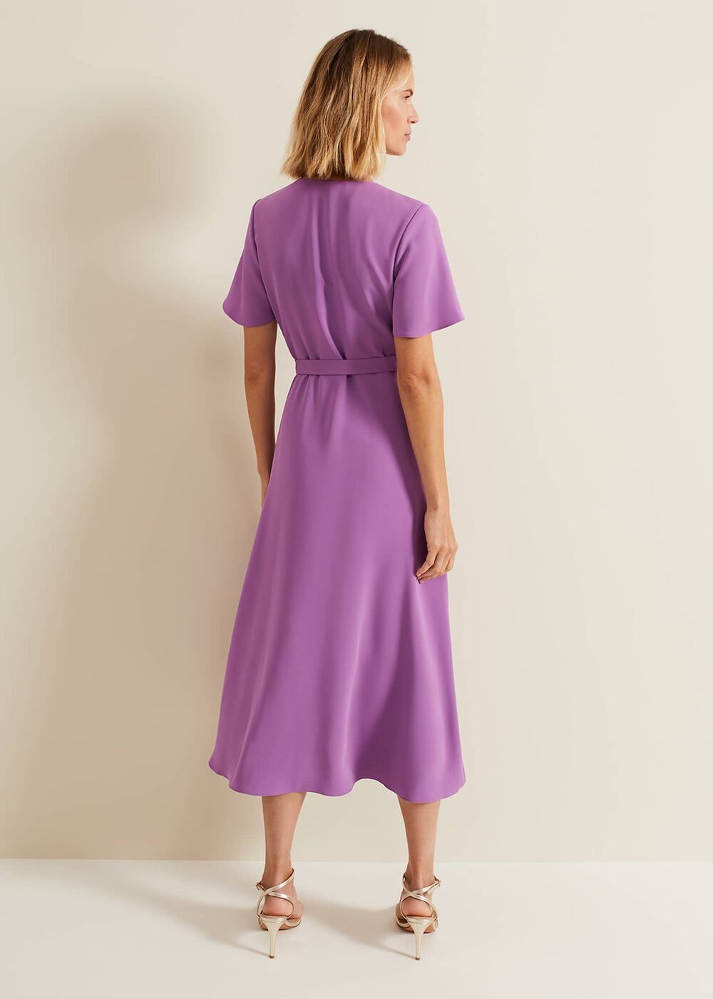 Julissa Frill Wrap Dress - Purple