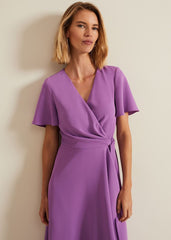 Julissa Frill Wrap Dress - Purple