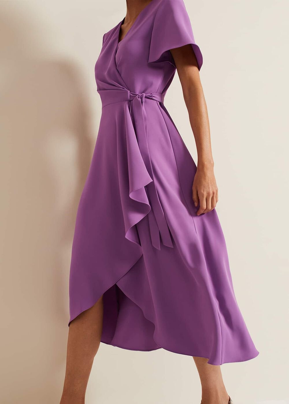 Julissa Frill Wrap Dress - Purple