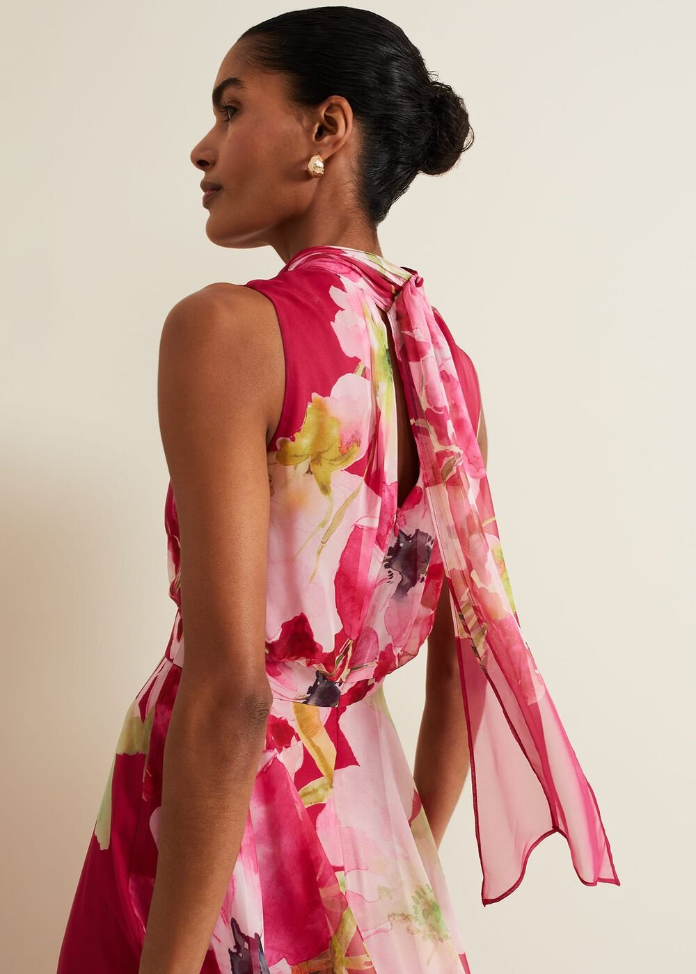 Lucinda Floral Midi Dress - Multi-Coloured