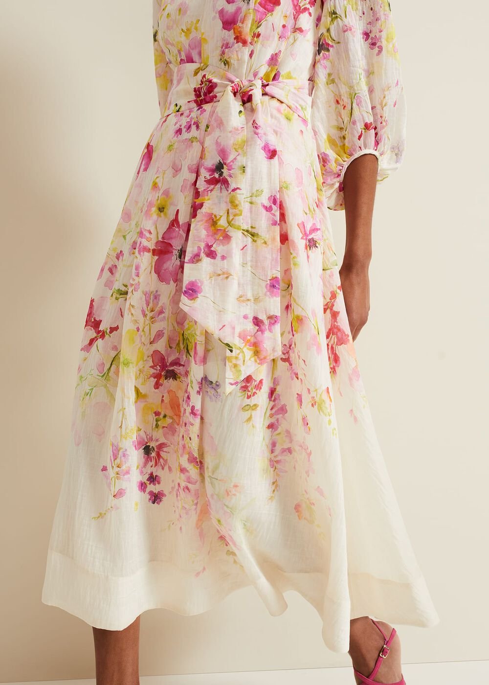 Clancy Floral Print Fit And Flare Dress - Multi-Coloured