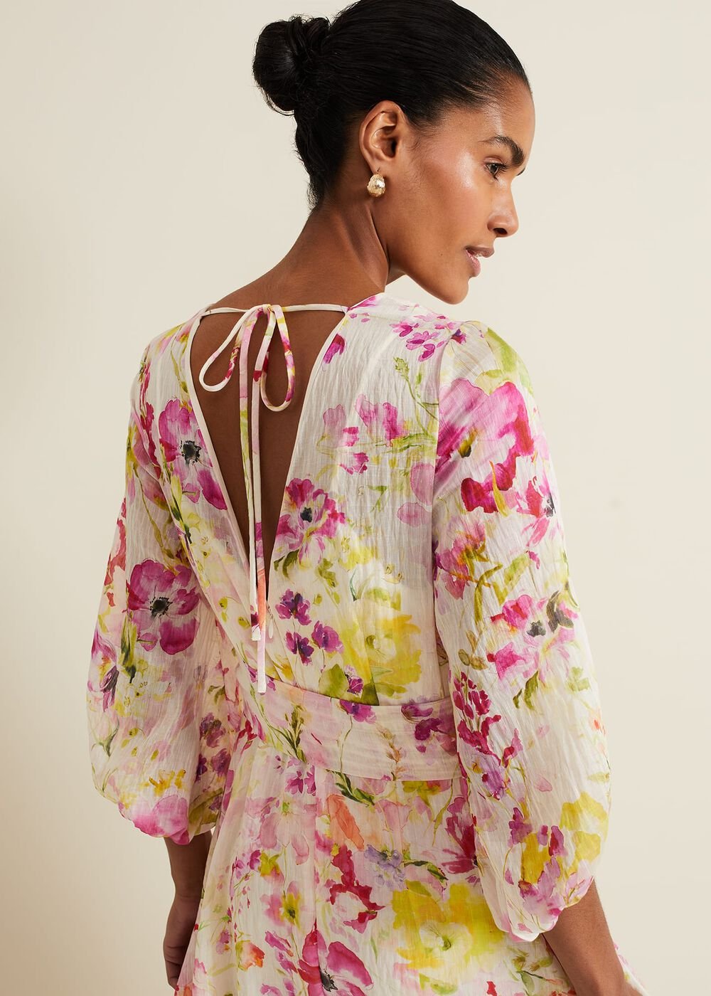 Clancy Floral Print Fit And Flare Dress - Multi-Coloured