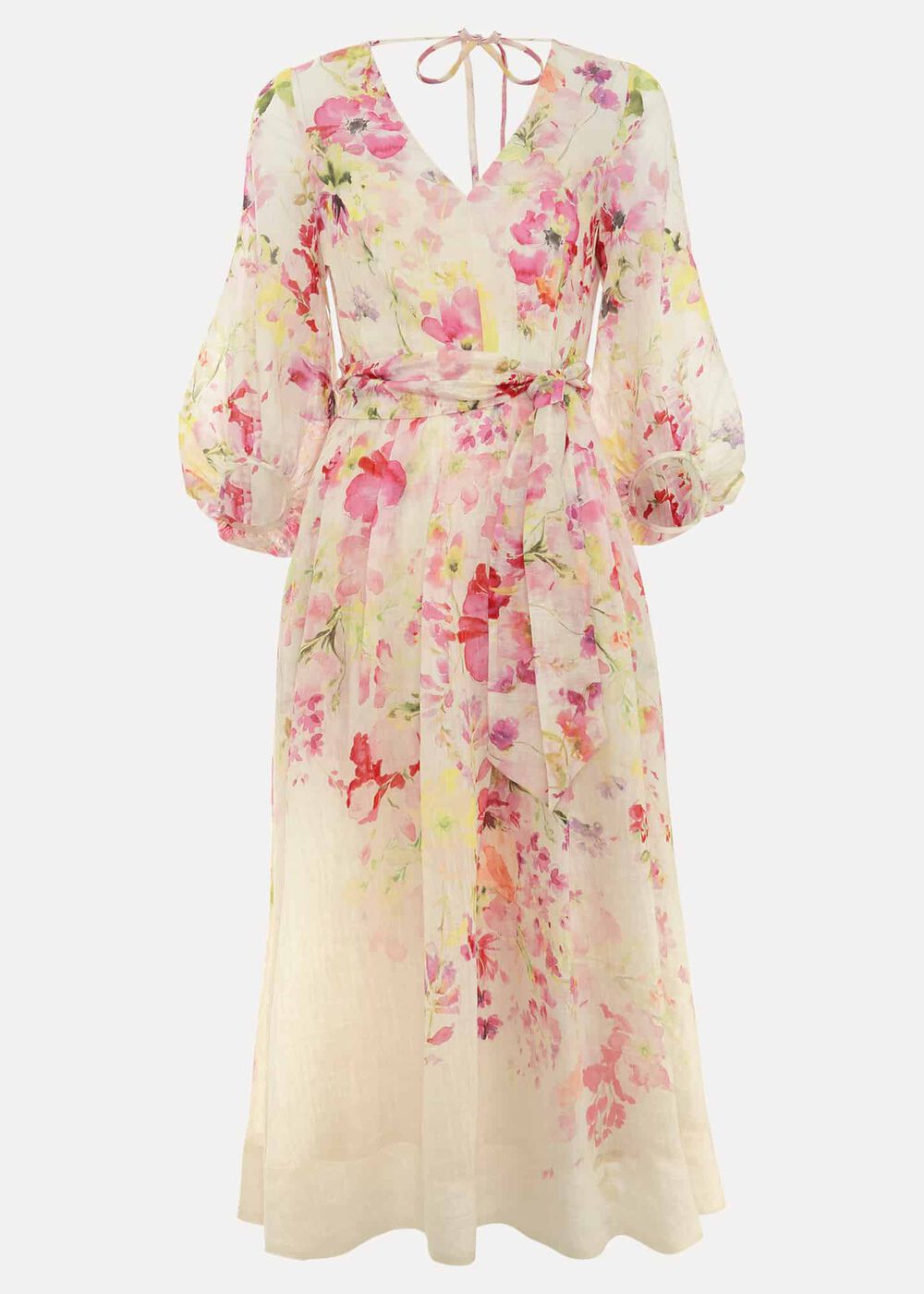 Clancy Floral Print Fit And Flare Dress - Multi-Coloured