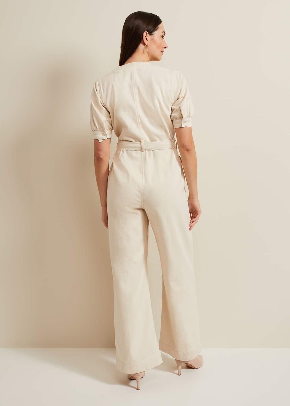 Florisa Denim Jumpsuit - Cream