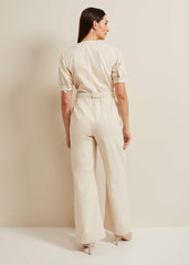 Florisa Denim Jumpsuit - Cream
