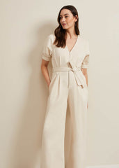Florisa Denim Jumpsuit - Cream
