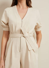 Florisa Denim Jumpsuit - Cream