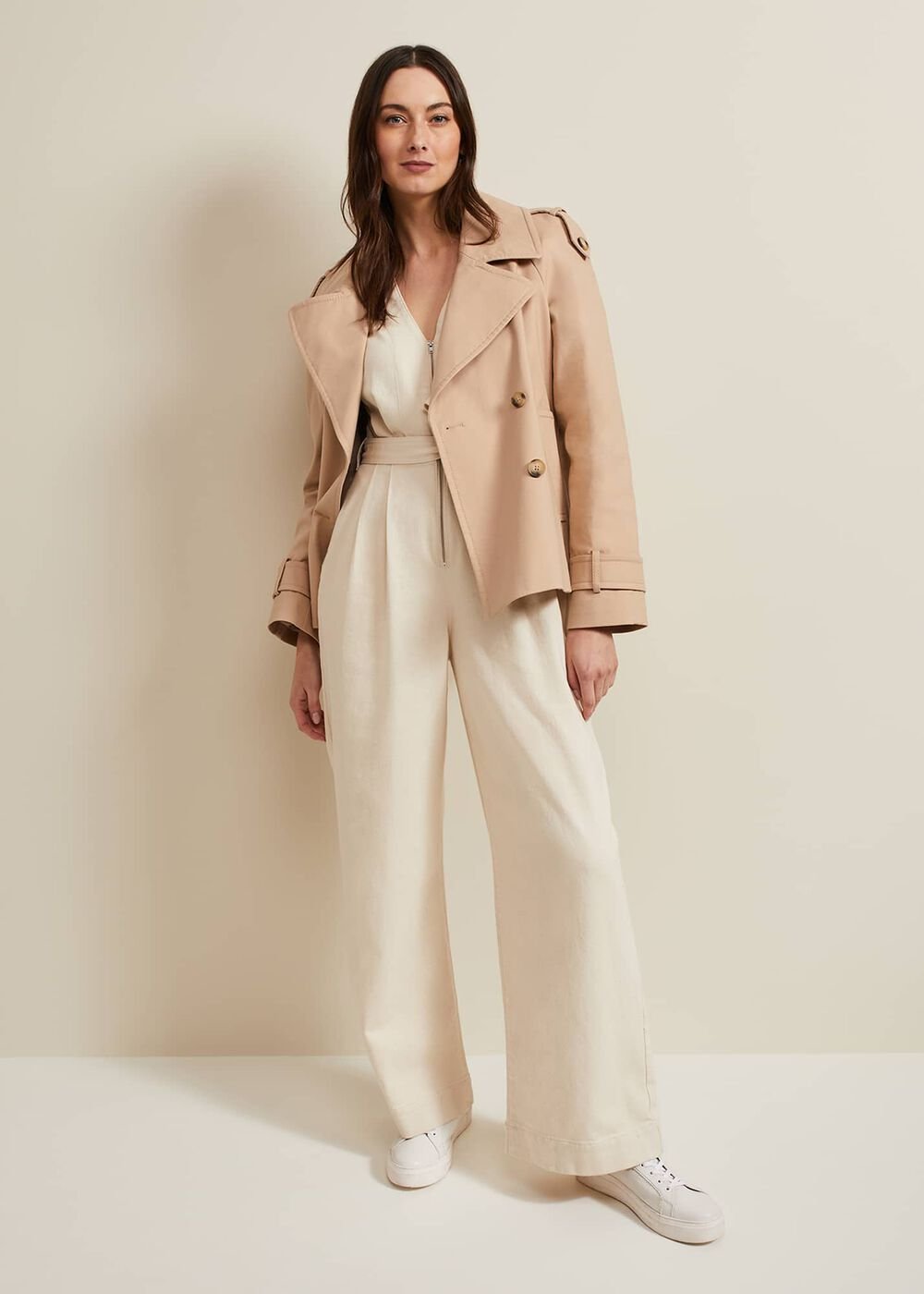 Florisa Denim Jumpsuit - Cream