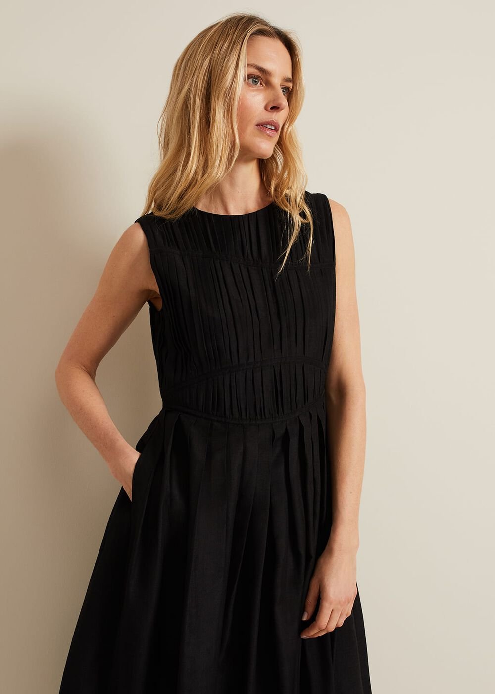 Nala Black Bodice Mini Dress - Black