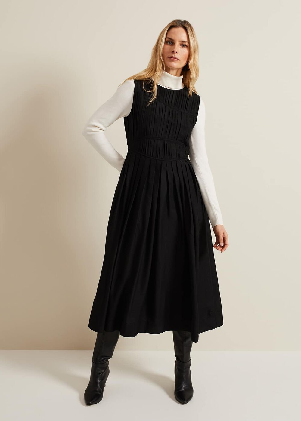 Nala Black Bodice Mini Dress - Black