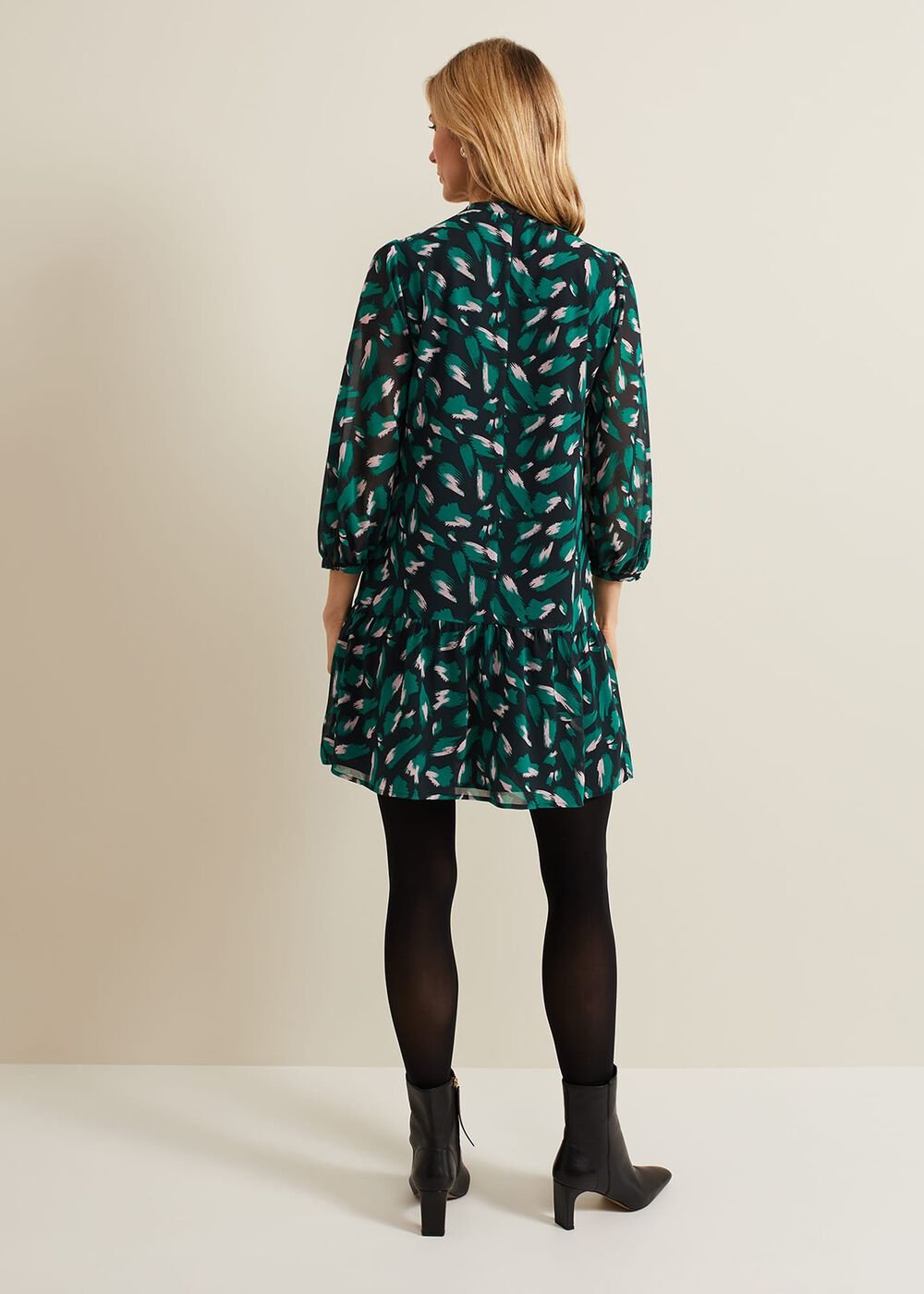 Abstract Penele Dress - Green Multi