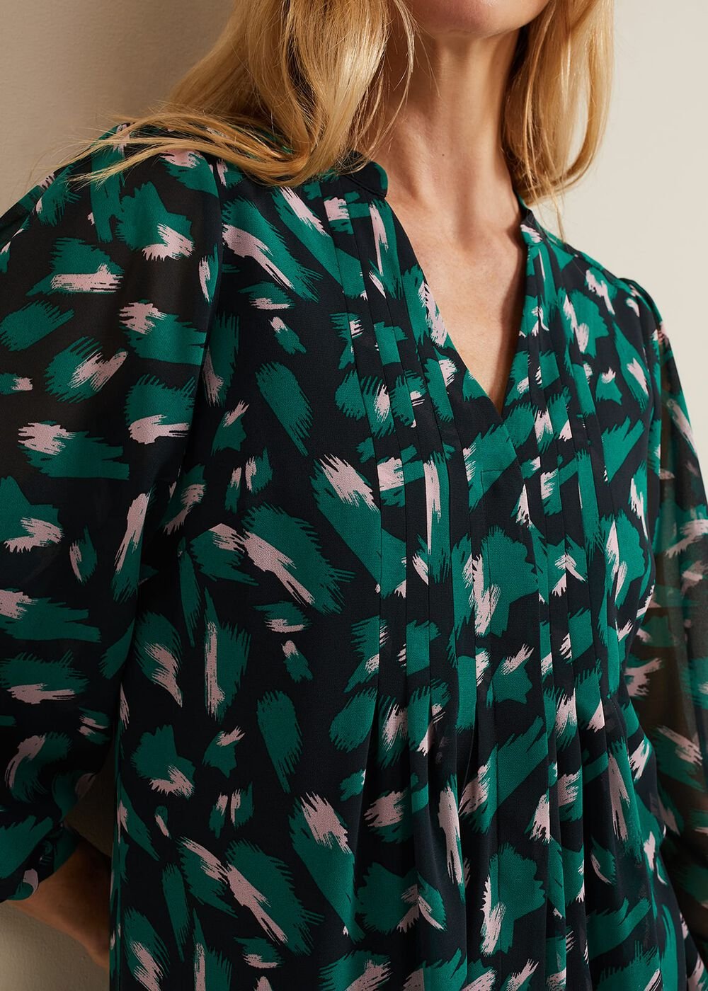 Abstract Penele Dress - Green Multi