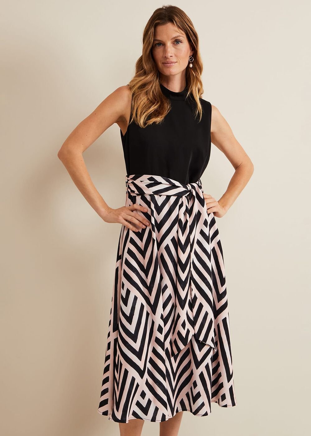 Alora Print Midi Dress - Multi-Coloured