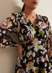 Petite Sandra Floral Maxi Dress - Black Multi