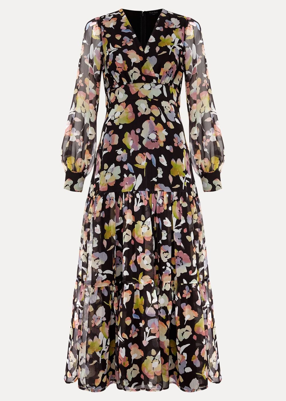 Petite Sandra Floral Maxi Dress - Black Multi