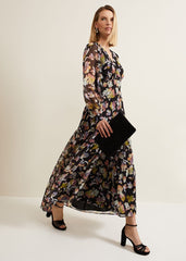 Sandra Floral Maxi Dress - Black Multi