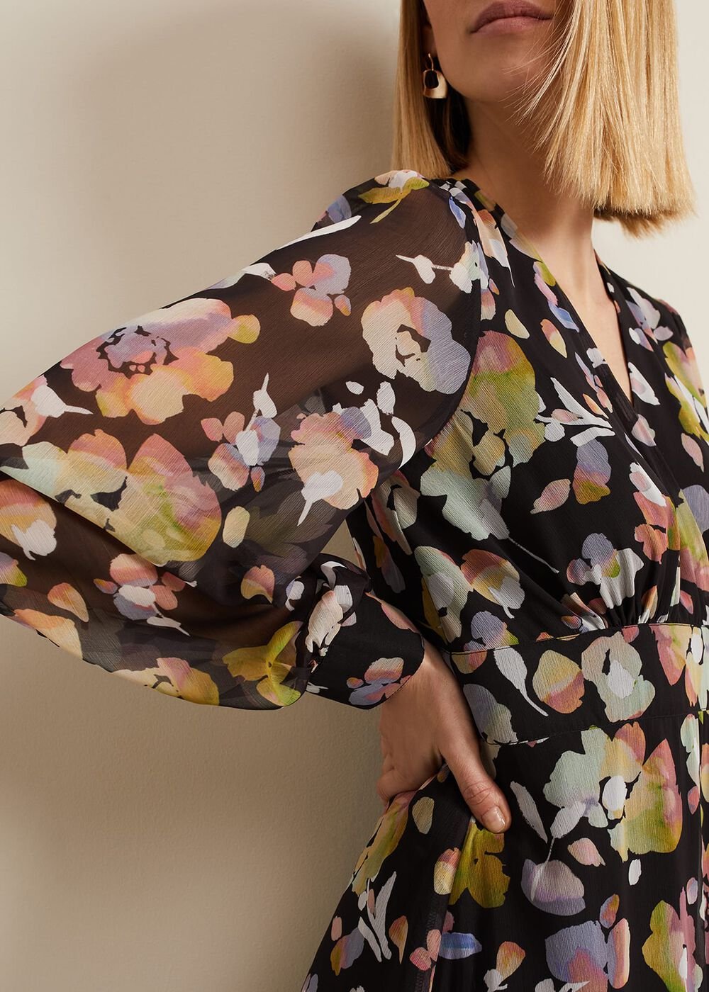 Sandra Floral Maxi Dress - Black Multi