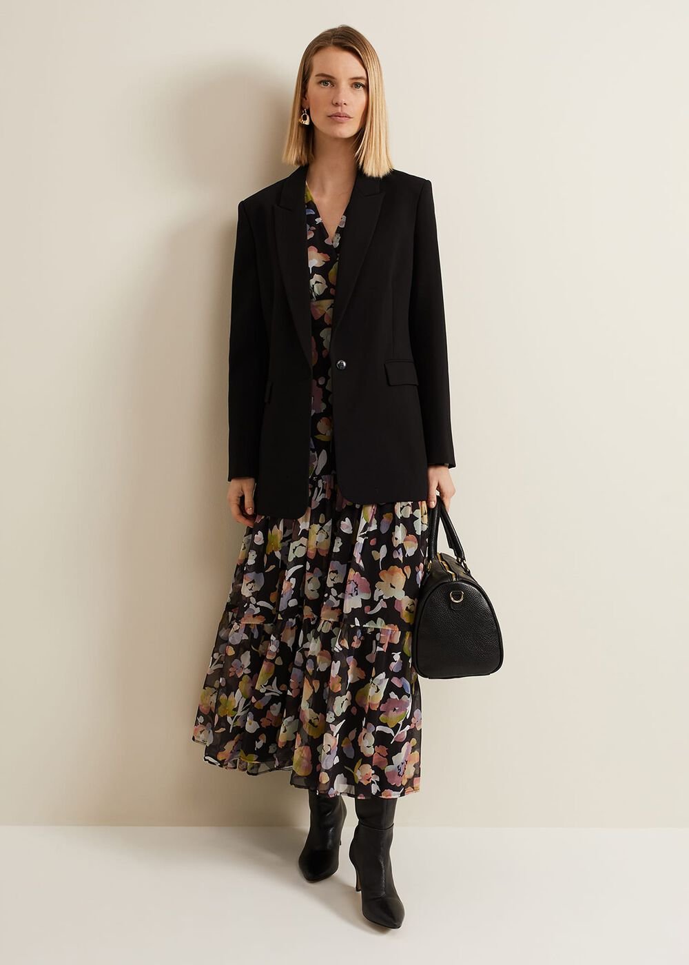 Sandra Floral Maxi Dress - Black Multi