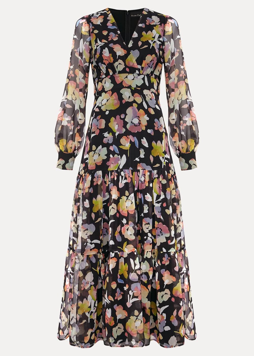 Sandra Floral Maxi Dress - Black Multi