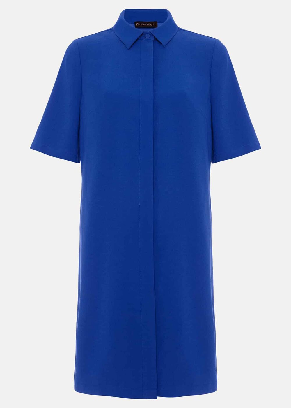 Cara Button Through Tunic Dress - Blue