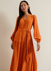 Tori Button Through Maxi Dress - Tan
