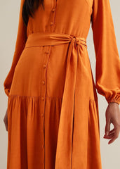 Tori Button Through Maxi Dress - Tan